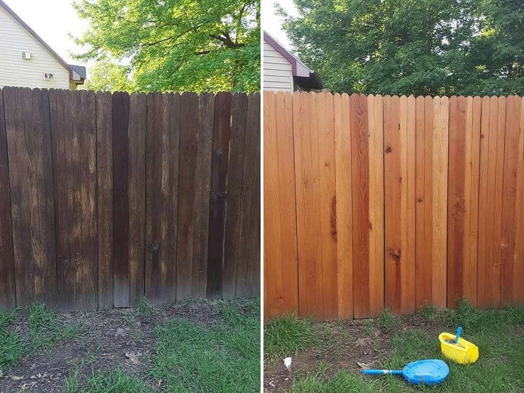 how to clean wood fence before staining
