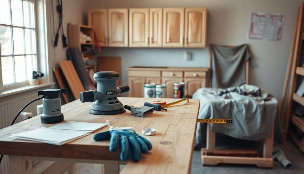 workspace preparation for cabinet project safety