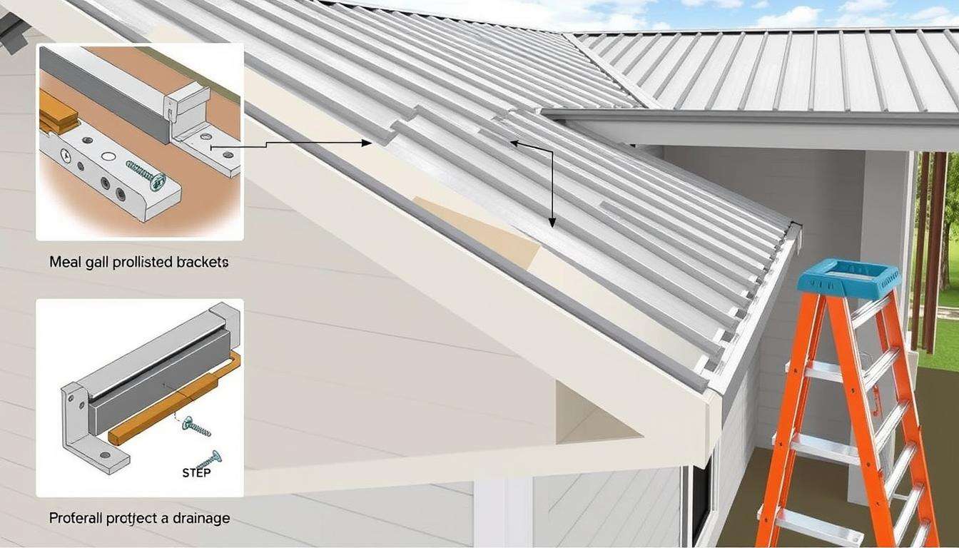 how to install gutters on a metal roof