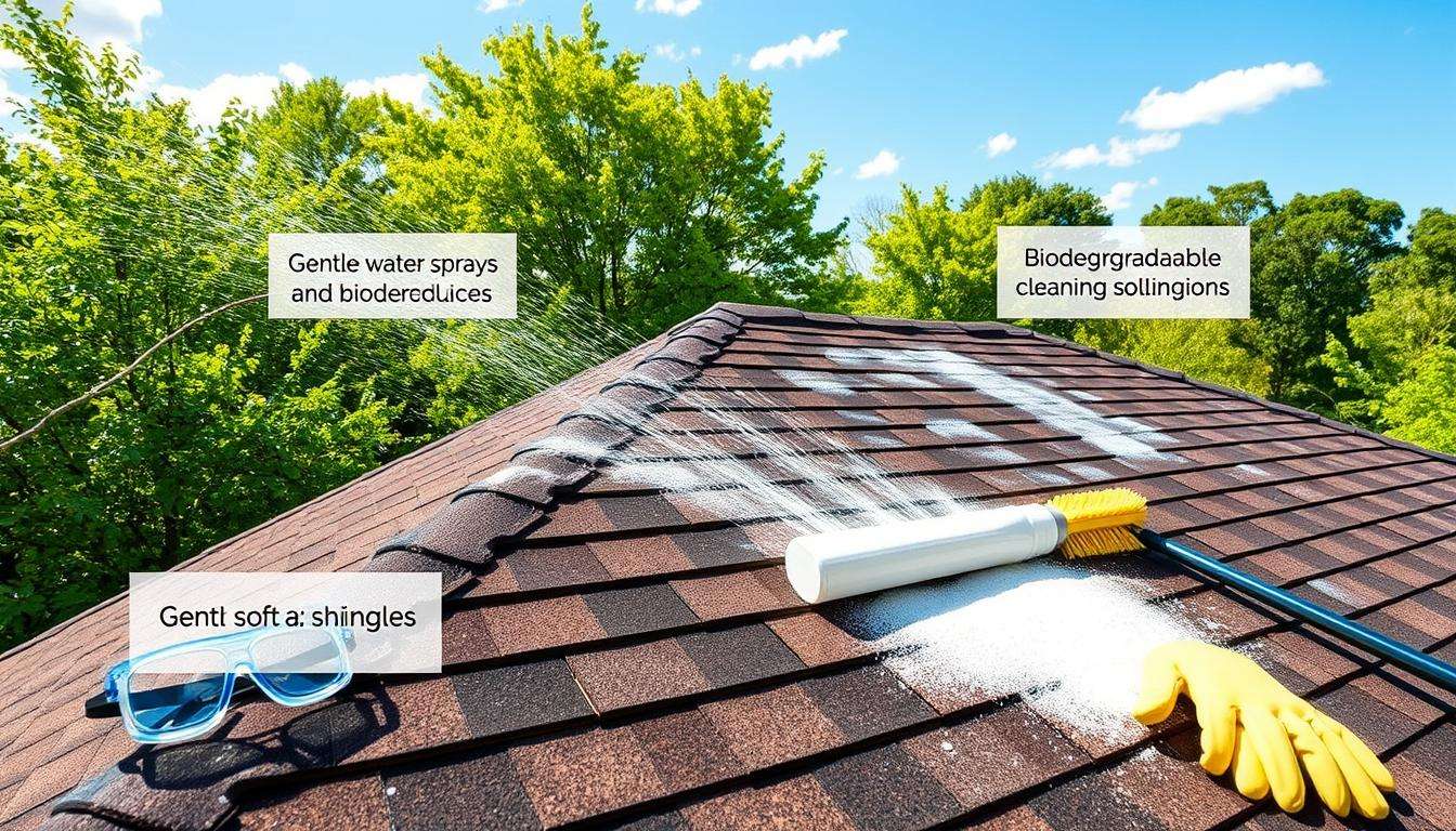 how to soft wash a roof