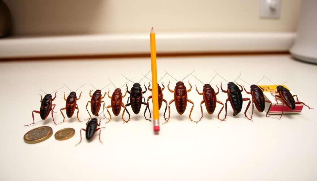 common household cockroach sizes