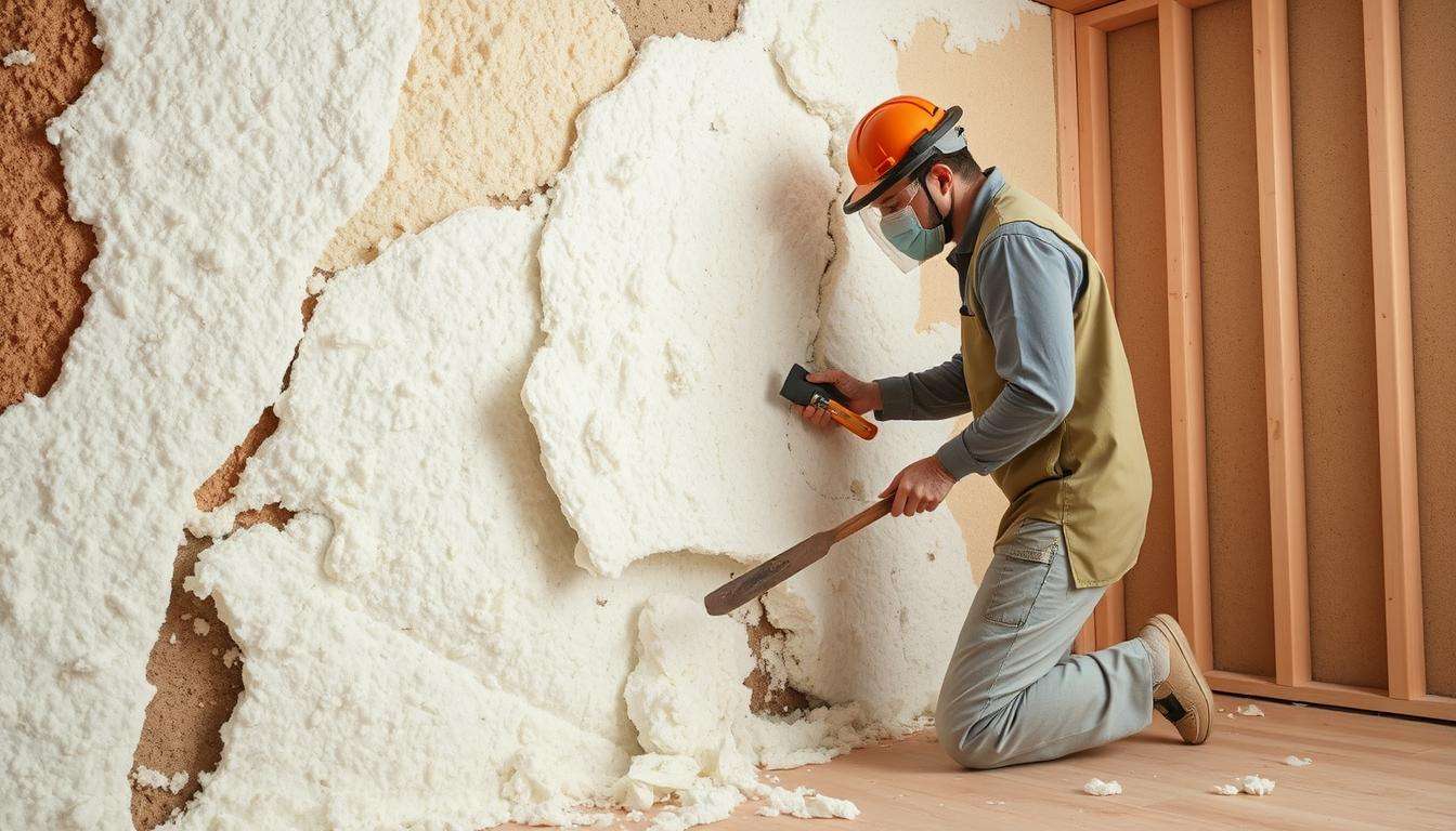 how to remove spray foam insulation