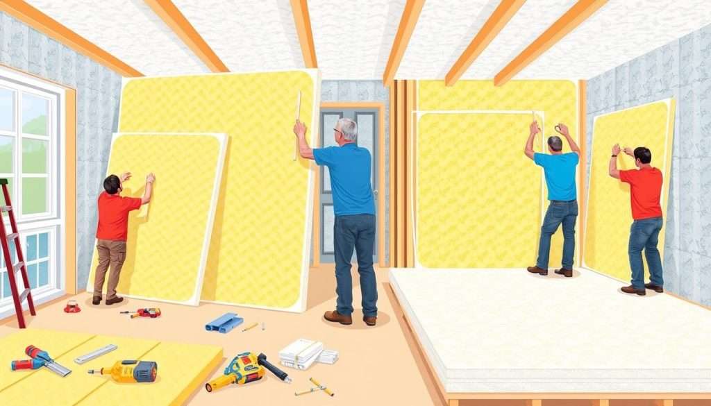 installation process of EPS insulation boards